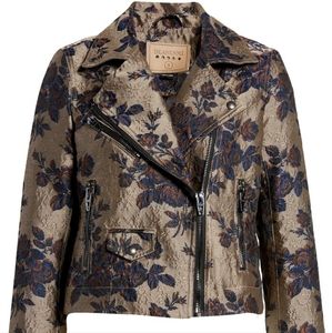 Blank NYC Floral Brocade Moto Jacket  Large